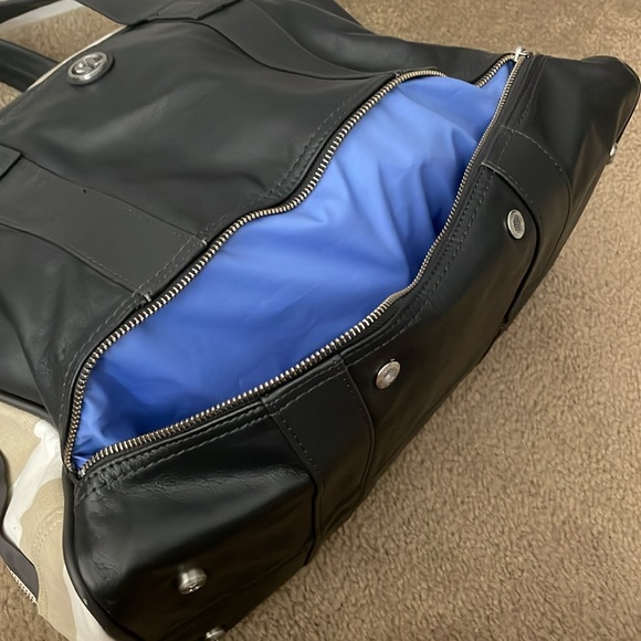 Lululemon Om For All Pinstripe Canvas Gym Bag Tote - Picture 10 of 16